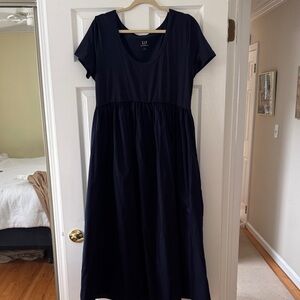 Maternity GAP Navy Short-Sleeve Maxi Dress